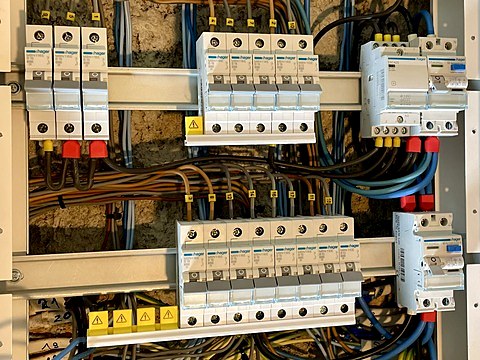 Nowa rozdzielnica elektryczna z uporządkowanym okablowaniem i zabezpieczeniami